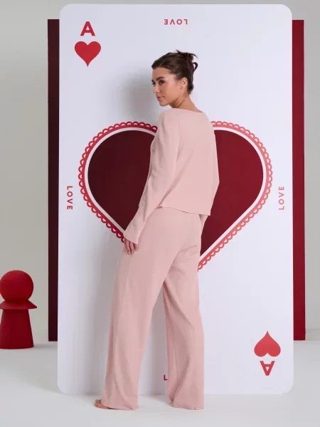 Двокомплектна піжама з домішкою рожевий