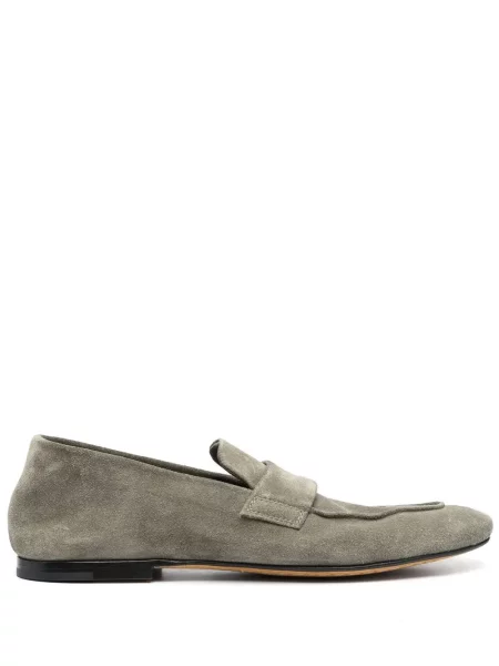 Pantofi loafer Officine Creative din piele de căprioară verde