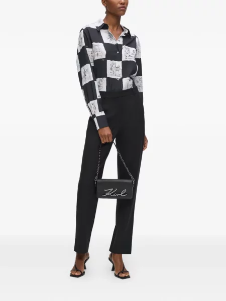 Cămașă Karl Lagerfeld cu imagine negru