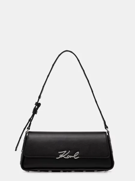 Karl Lagerfeld geantă baguette pentru femei din piele K/SIGNATURE negru