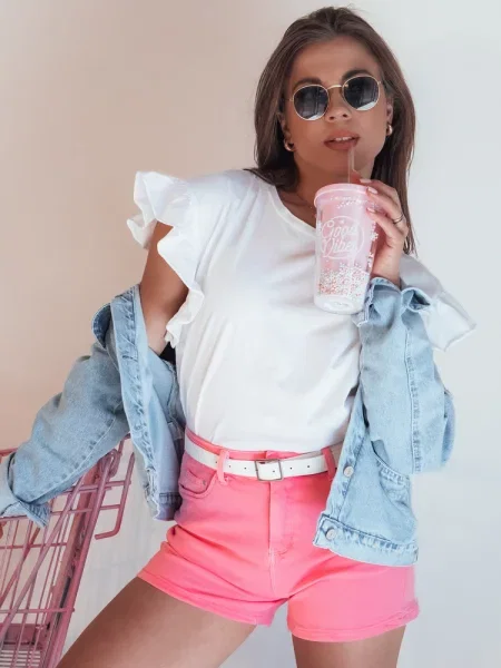 Szorty jeansowe GLAMWEAR Dstreet różowe
