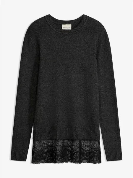 Cienki sweter z mieszanki szary