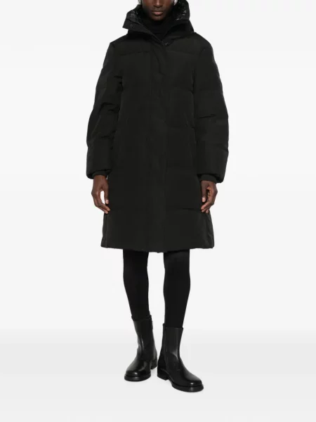 Palton Canada Goose cu glugă negru
