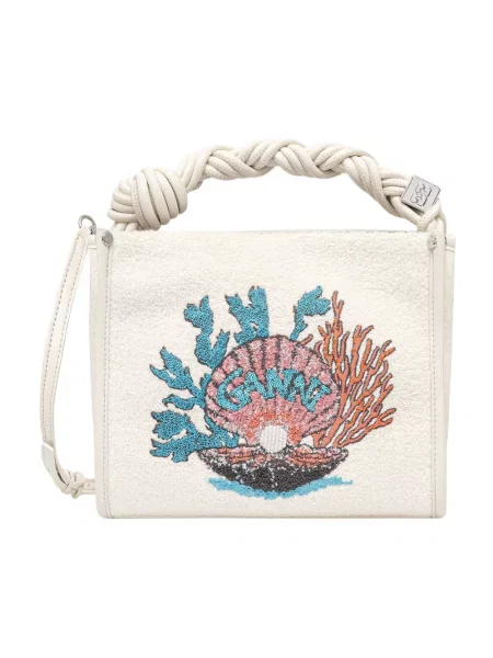 GANNI Bou torebka crossbody beżowa