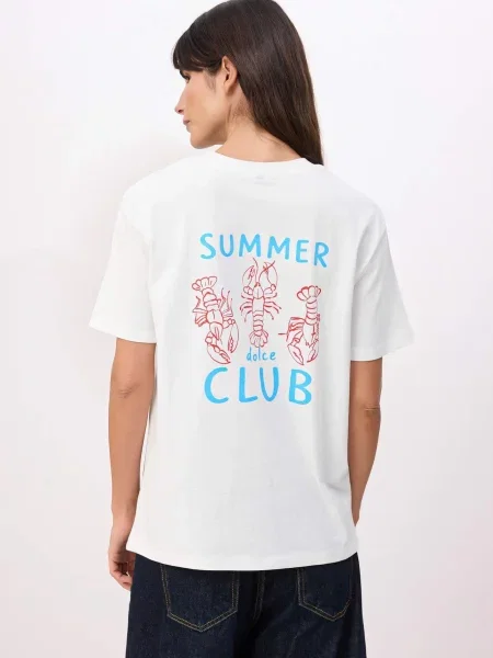 Trendyol Tricou azur / roșu alb