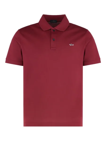 Polo Paul & Shark cu broderie scurt roșu
