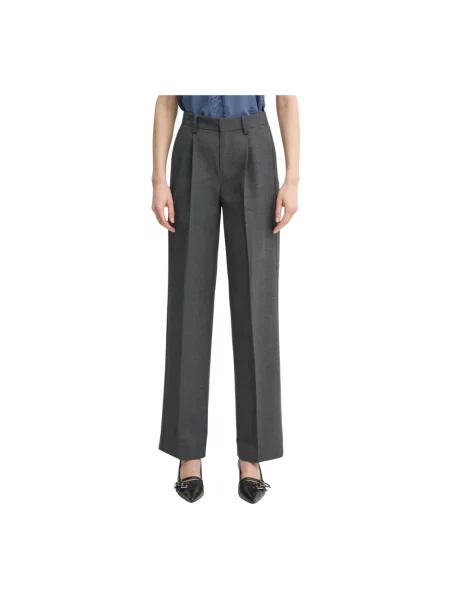 ZADIG&VOLTAIRE spodnie z domieszką wełny szerokie medium waist szary