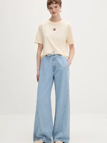 Tommy Jeans tričko béžová