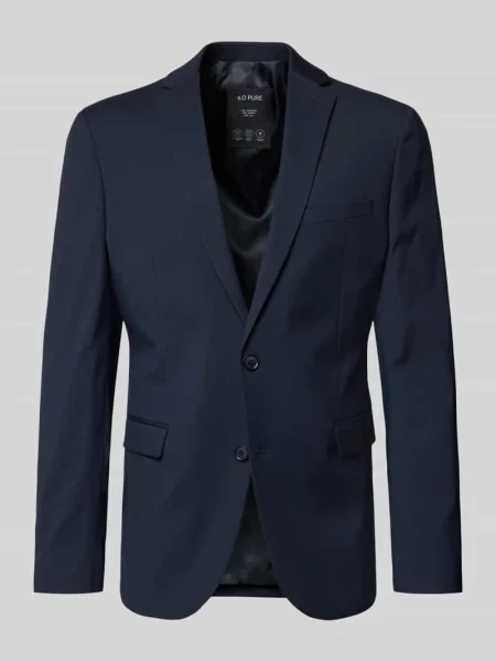 Marynarka garniturowa o kroju slim fit z dodatkiem S.oliver Black Label granatowa