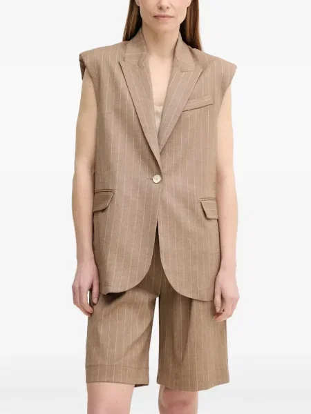 Prążkowany kamizelka La Petite Française jednorzędowa