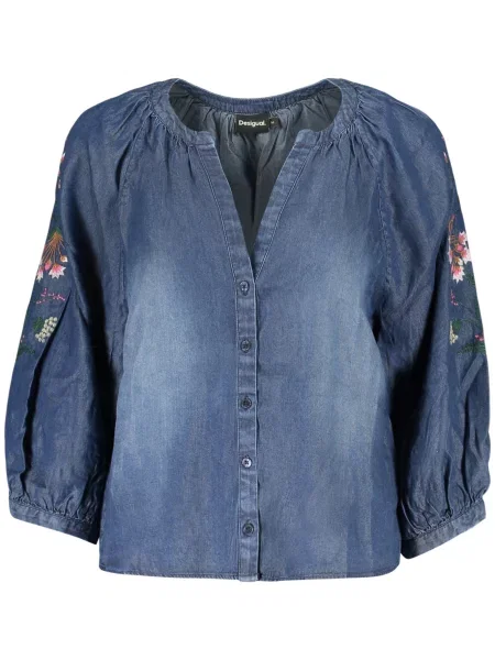 Cămașă cu mânecă lungă Desigual albastru