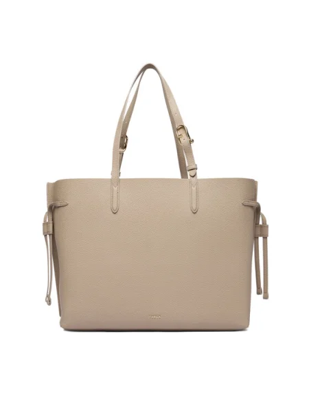 Bőr shopper táska Furla bézs
