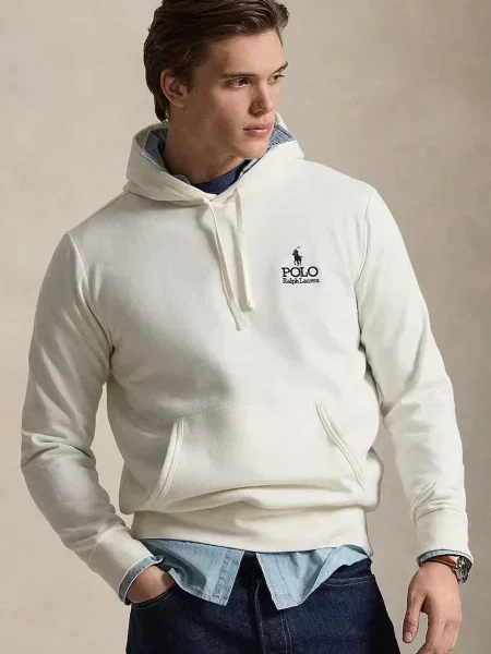 Polo Ralph Lauren hanorac cu glugă pentru bărbați cu bej