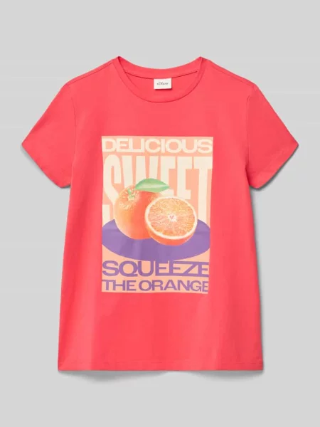 T-shirt o kroju loose fit z czystej bawełny S.oliver Red Label