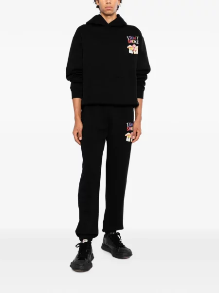 Pantaloni Melt cu imagine alergare negru