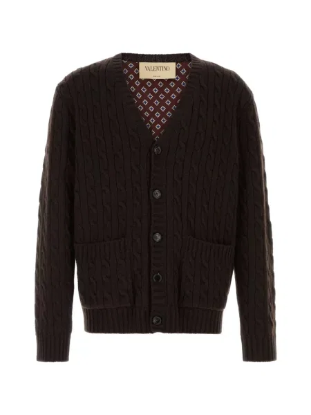 Cardigan Valentino Garavani de lână maro