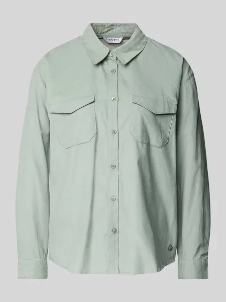 Bluzka koszulowa o kroju regular fit z detalem z logo Zabaione