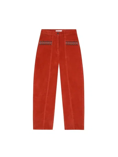 Scalpers Pantaloni verde smarald / portocaliu homar negru