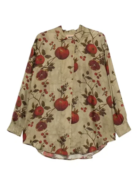 Koszula Uma Wang z nadrukiem zielona