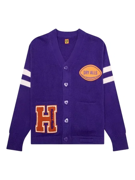 Cardigan Human Made cu motiv cu inimi violet