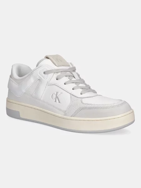 Calvin Klein Jeans pantofi BASKET CUP LOW LACEUP LTH MIX alb