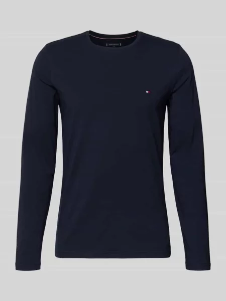 Tommy Hilfiger koszulka z długim rękawem Mężczyźni niebieski jednolity M granatowa
