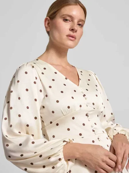 Sukienka mini o kroju slim fit z listwą guzikową na całej długości model Mabel' Neo Noir beżowa