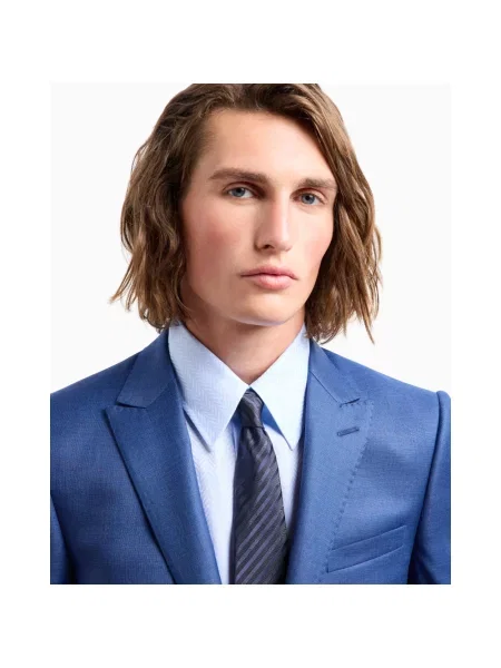 Jedwabny krawat Emporio Armani elegancki niebieski