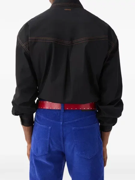 Cămașă Versace din poplin negru