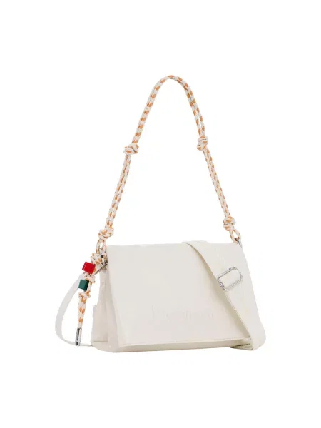 Geanta crossbody Desigual cu autograf bej