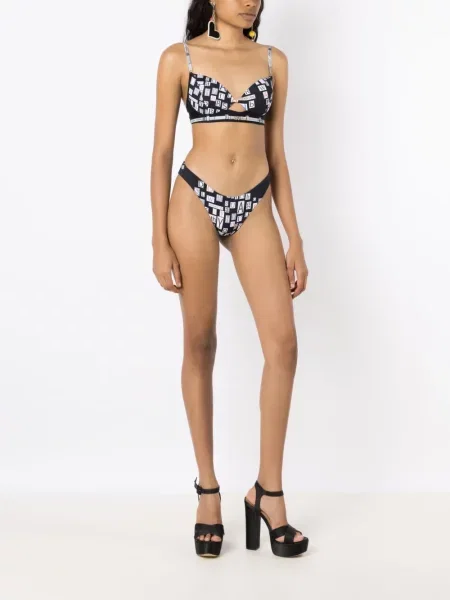 Raštuotas bikinis Amir Slama juoda