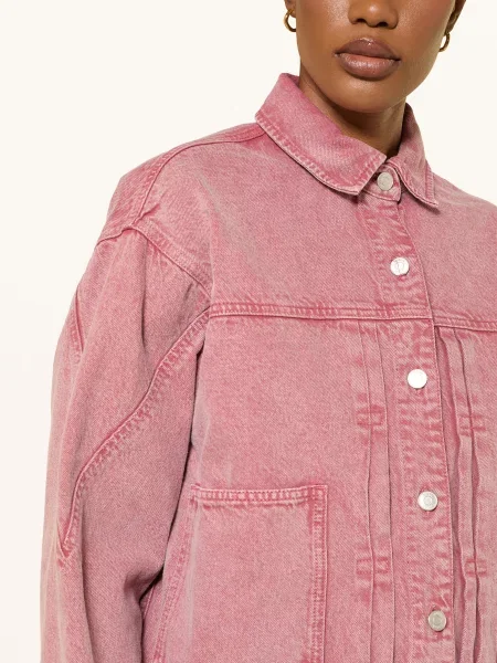 Ba&Sh Džínová Bunda Runo pink