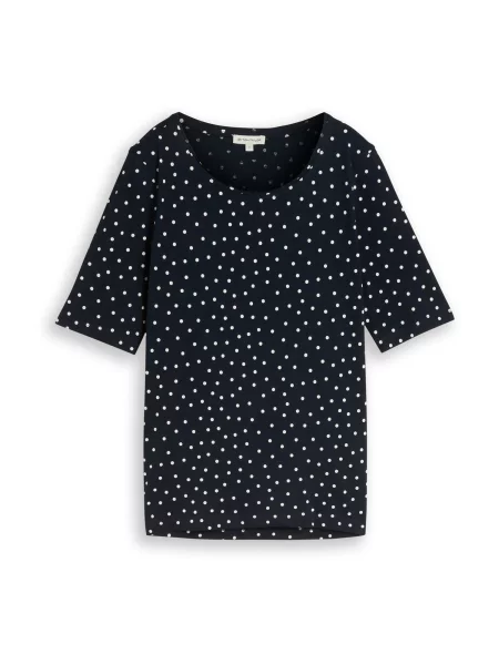 TOM TAILOR Tricou bleumarin alb
