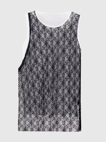 Майка з ажурною вставкою Y`s Yamamoto біла