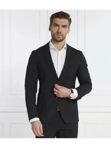 BOSS BLACK De lână sacou negru