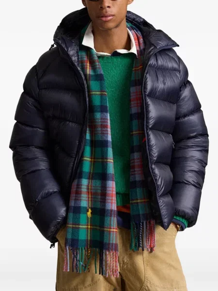 Mănuși Polo Ralph Lauren din piele de căprioară cu șireturi cu vârf închis albastru