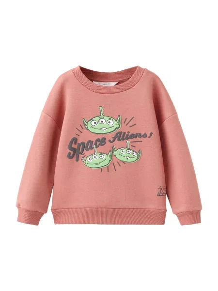 MANGO KIDS Mikina TOY ALIEN antracitová / svetlozelená / koralová biela