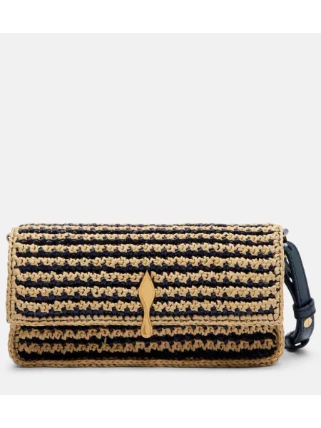 Usnjena pisemska torbica Christian Louboutin bež