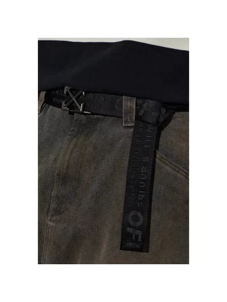 Pasek Off-white skórzany z logo biały