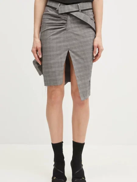 Ottolinger spódnica z domieszką wełny Drape Pencil mini ołówkowa szary