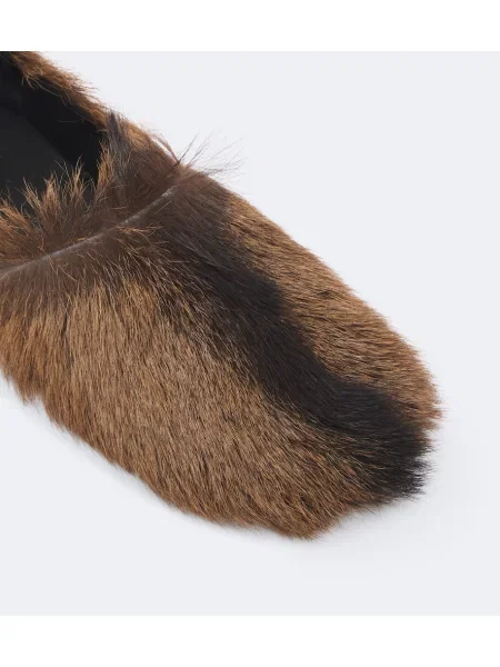 Slip on ovčje kože hlačke slip Lemaire rjava