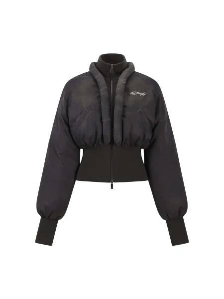 Ed Hardy Geacă de iarnă gri închis / perlat alb