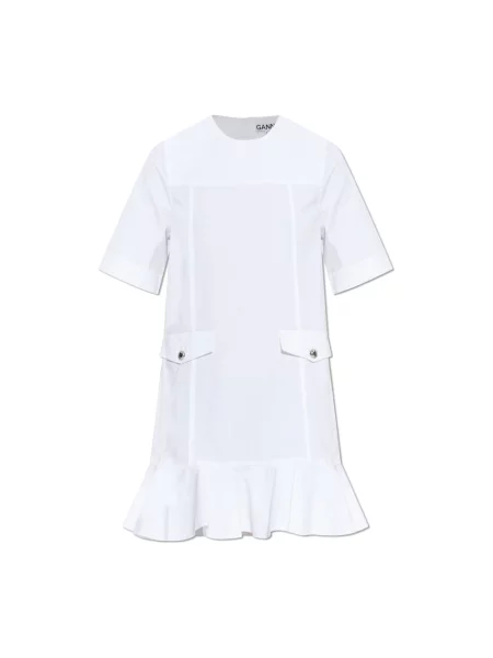 Sukienka mini Ganni ze stretchu biała