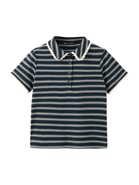 MANGO Tricou LIRIA bleumarin / coajă de ou alb