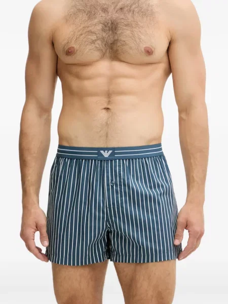 Ριγέ σορτς Emporio Armani μπλε