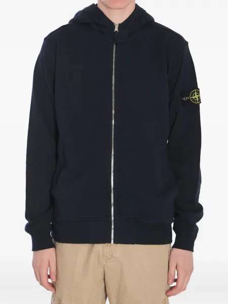 Hanorac cu glugă Stone Island cu strasuri albastru