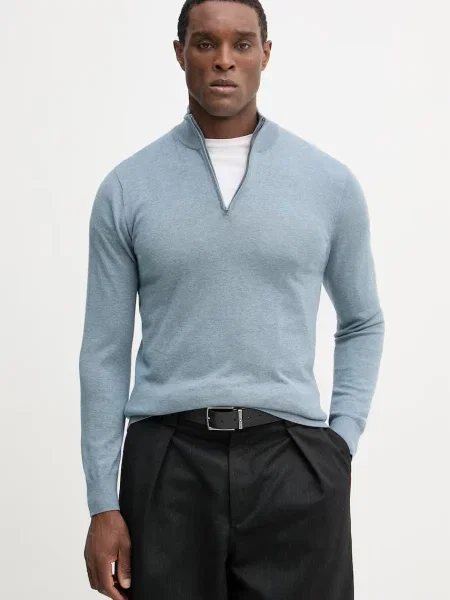 Hackett London pulover din amestec de mătase albastru