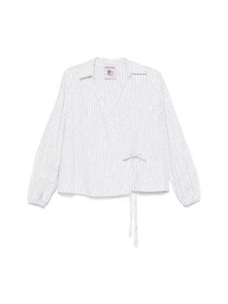 Bluzka Semicouture w paski wiązana niebieska