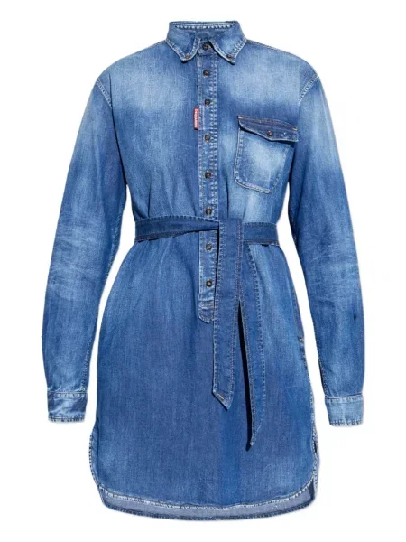 Rochie din denim Dsquared2 de costum albastru