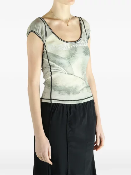 Tricou Diesel cu imagine gri